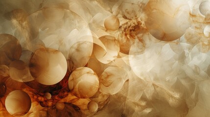 Aufkleber - Abstract fractal spheres with warm tones