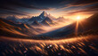 Sunrise over a majestic mountain range, symbolizing new beginnings and endless possibilities.