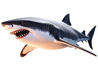 Poster - great white shark isolated