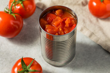 Canvas Print - Raw Organic Diced Canned Tomatoes