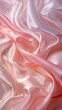 Satin waves, soft pinks, low angle, silky texture, luxurious detail