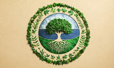 Eco-friendly flag inspired by the colors of nature | Ecology Flag | Global warming Day