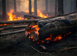 Canvas Print - severe forest fire