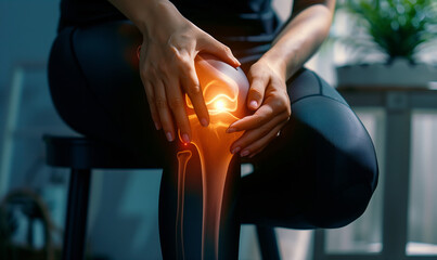 suffering from knee pain x-ray concept, medical treatment, rehabilitation and injury concept