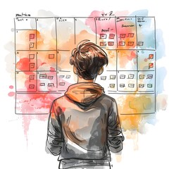Poster - an agile sprint planning session where a team has visualized their tasks timelines