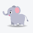 Baby Elephant cartoon. vector illustration.Alphabet animal concept