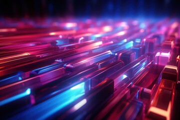 Poster - Illuminated Computer Keyboard in Dark Room Generative AI