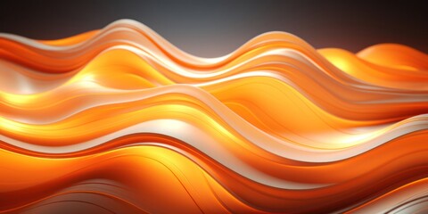 Poster - abstract orange and white wavy lines background generative ai