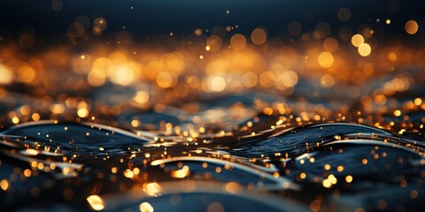 Poster - Blurry Golden Particle Abstract Background Generative AI