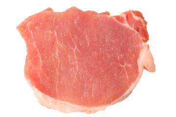 Wall Mural - Raw pork pieces isolated on a white background.