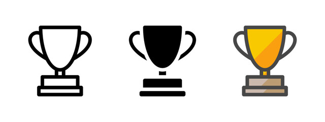Leinwandbilder - Multipurpose trophy vector icon in outline, glyph, filled outline style. Three icon style variants in one pack.