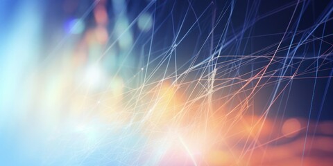 Poster - Abstract Blue and Yellow Blurred Background Generative AI