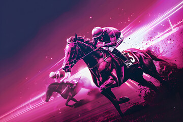 Canvas Print - horse racing graphic design