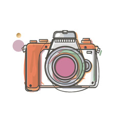 Wall Mural - beautiful simple colorful camera slr logo