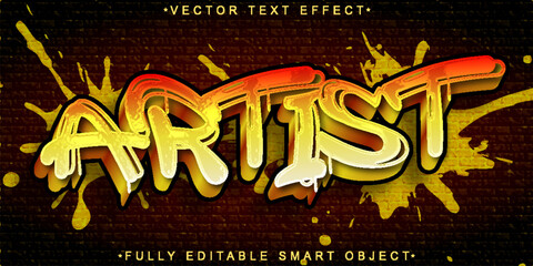 Poster - Colorful Orange Graffiti Vector Fully Editable Smart Object Text Effect