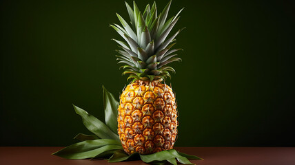 Wall Mural - pineapple on a wooden table