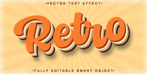 Poster - Retro Vintage Vector Fully Editable Smart Object Text Effect