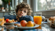A unique backdrop of a kid staring at their untouched breakfast, their metabolism slowing down,