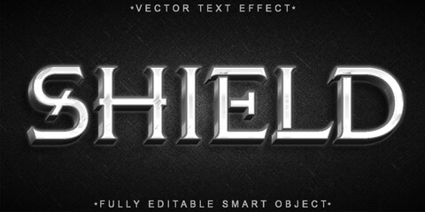 Poster - Silver Shield Vector Fully Editable Smart Object Text Effect