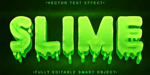 Poster - Green Fluid Slime Vector Fully Editable Smart Object Text Effect