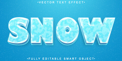 Poster - Cartoon Winter Snow Vector Fully Editable Smart Object Text Effect