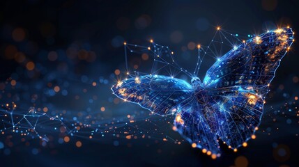 Aufkleber - Converting binary code into a butterfly, metamorphosis of renewal or transformation. Bringing business ideas to life successfully.