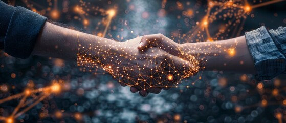 Aufkleber - Business network concept. Group of people. Shaking hands. Customer service. Relationship between employees and management.