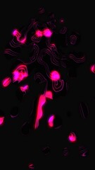 Wall Mural - Glowing pink abstract background. Blue glowing liquid. Vertical video. 3D animation.