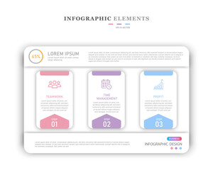 Wall Mural - Infographic template. Work schedule, flat business icon design, with words like teamwork, time management and profit.