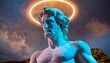 Generated image of neon nimbus greek statue