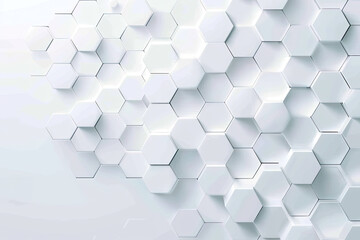 Poster - Abstract white hexagon background.