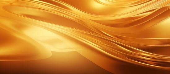 Wall Mural - A close up of a golden background with intricate wave patterns, featuring tints of amber, orange, peach, and wood tones. The metallic sheen adds a touch of heat and elegance to the design