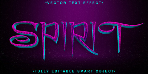 Poster - Purple Spirit Vector Fully Editable Smart Object Text Effect