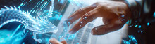 Dragon Blurry Background With Water Drops, Woman's Hand On Laptop Keyboard, Symbolizing Technology And Business Communication