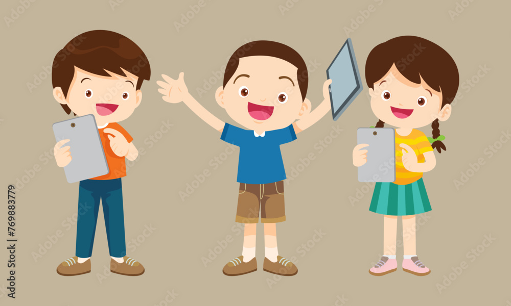 kids on online learning education courses Stock Vector | Adobe Stock