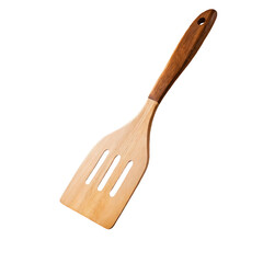 wooden kitchen spatula, kitchen utensils, isolated image on transparent background