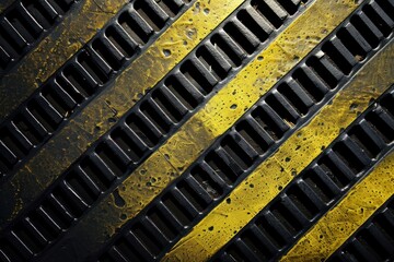 Poster - abstract yellow and black pattern with the gradient with floor wall metal texture soft tech diagonal. ai generative