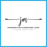 Fototapeta Koty - JM initials Handwriting signature logo. J M Hand drawn Calligraphy lettering Vector. JM letter real estate, beauty, photography letter logo design.