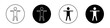 Fitness exercise icon set. workout warmup exercise sign.