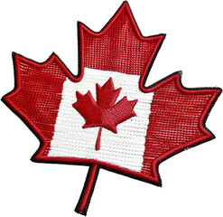 Wall Mural - Detailed Canadian flag leaf patch cut out on transparent background