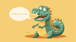 Cartoon crocodile with speech bubble flat cartoon v