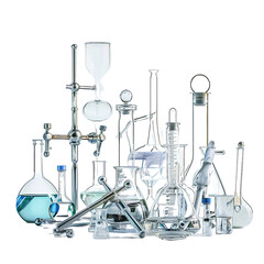 Chemistry lab and science equipment Education an isolared on white background