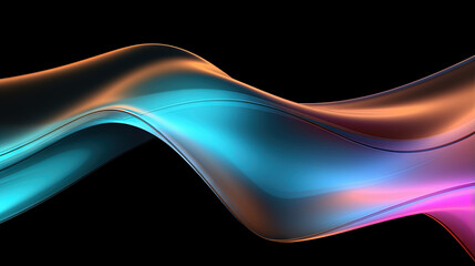 Poster - Vibrant abstract waveform with fluid motion and colorful gradients.