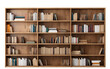 A myriad of books lining a tall bookshelf in a harmonious display of literature and learning