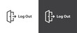 Logout icon. close door symbol in trendy flat style, logout icons isolated in black and white background.