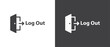 Flat icon of Log out. Close door symbol in trendy flat style, logout icons isolated in black and white background.
