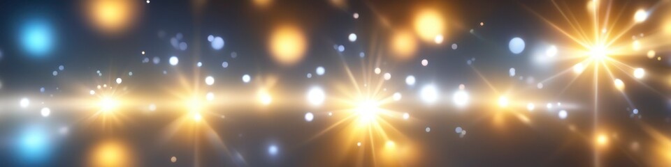 Wall Mural - Abstract colorful illustration light flashes, blurry bokeh background for social media banner, website and for your design, space for text.	