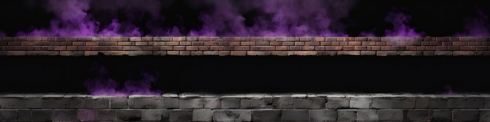 Wall Mural - Abstract illustration old grunge purple brick wall. Background for social media banner, website and for your design, space for text.	