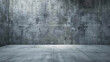 Grungy concrete wall background, abstract modern space with grey tiles, empty room interior. Theme of grunge, stone architecture, building