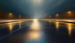 dark street wet asphalt reflections of rays in the water abstract dark blue background